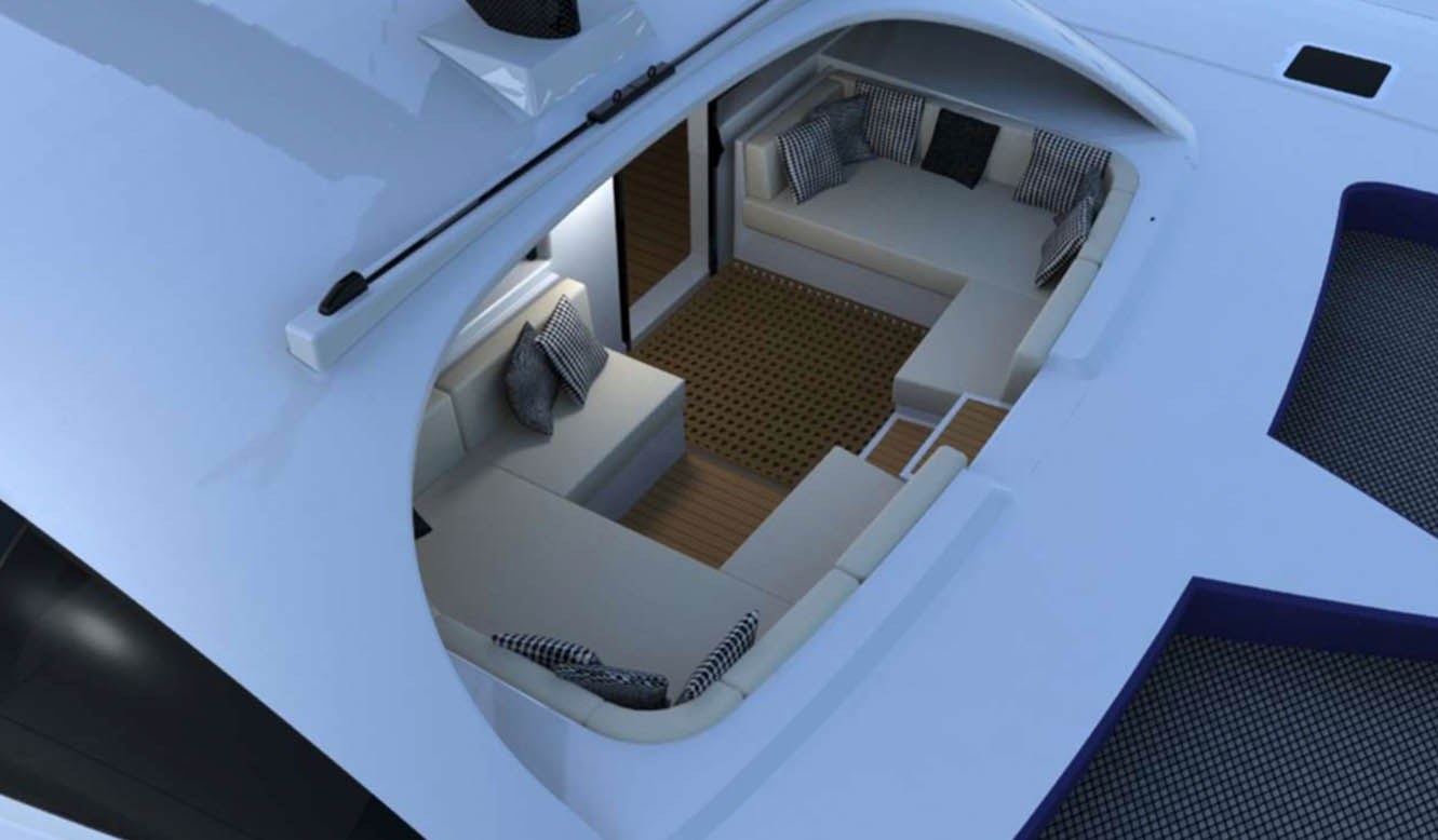 Blue Coast 82 forward cockpit