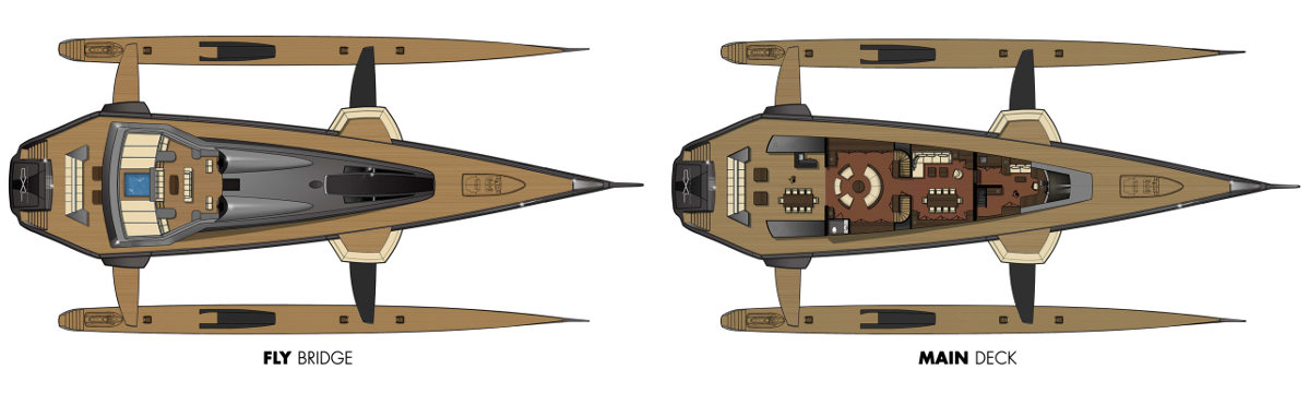 BCY 160 Flybridge & Main Deck Layout
