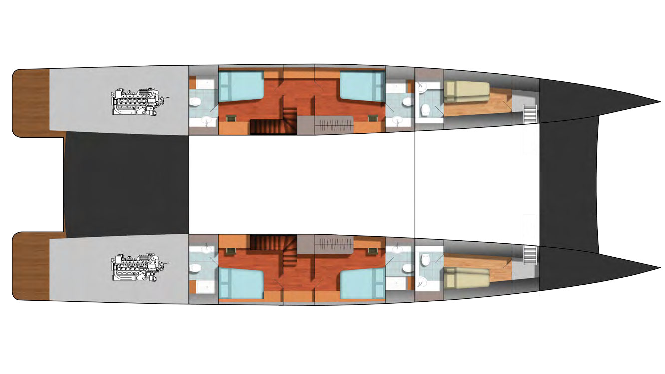 Blue Coast 100 Lower Deck Layout