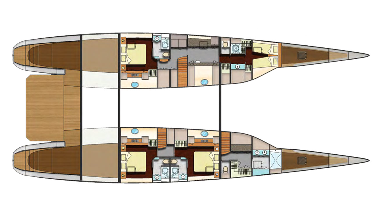 Blue Coast 95-2 Lower Deck Layout