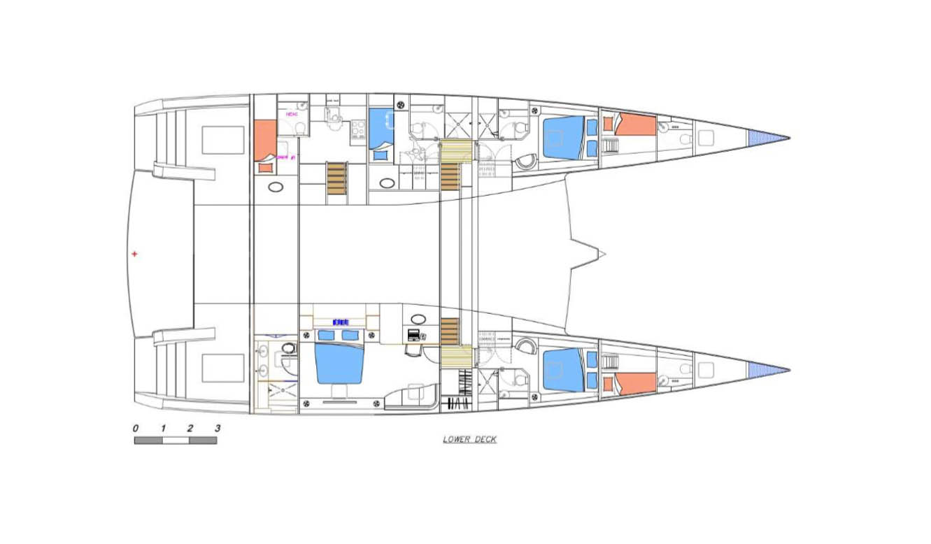Blue Coast 82 Lower Deck Layout