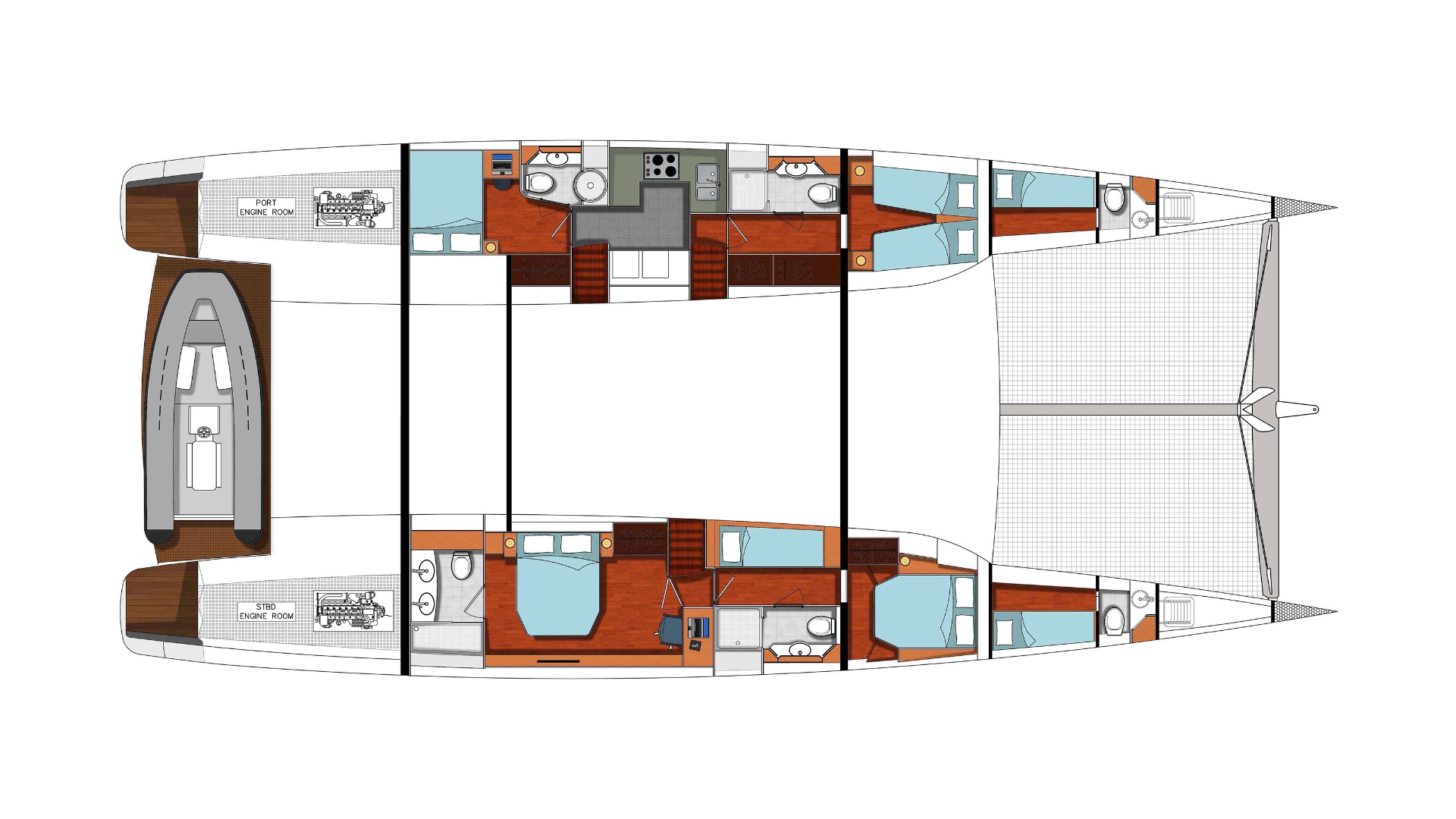Blue Coast 75 Lower Deck Layout