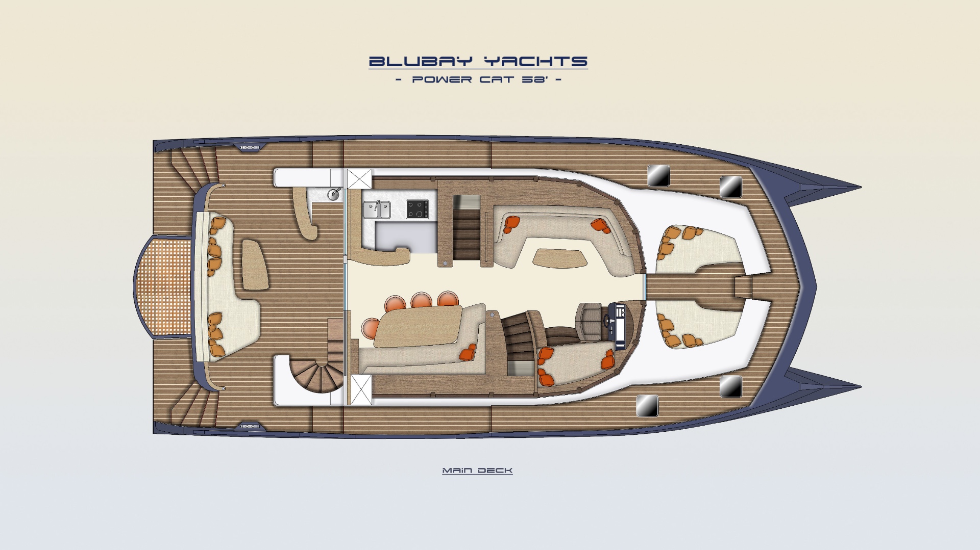 Blue Coast 58 Main Deck Layout