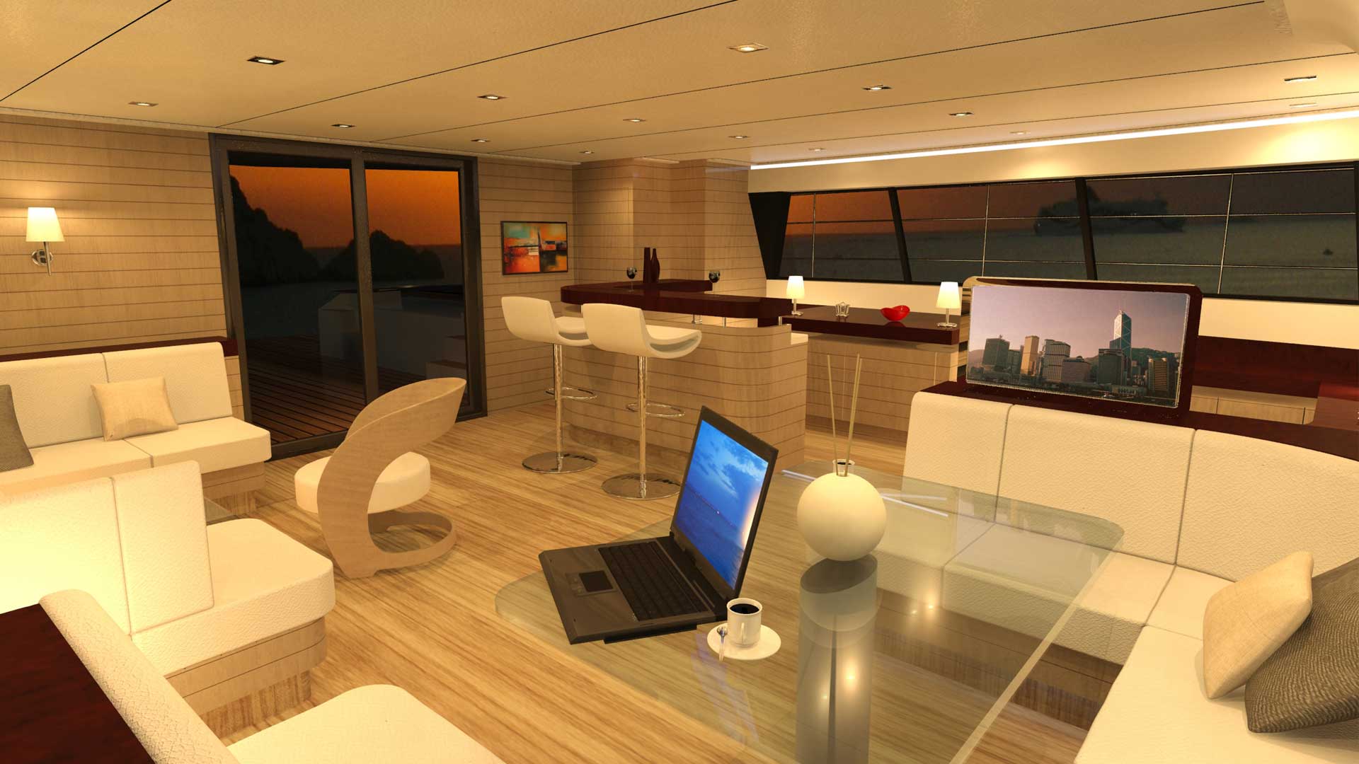 Blue Coast 75 saloon lounge